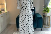 Brand-new Ladies White &amp; Black Polka Dot Dress from River Island