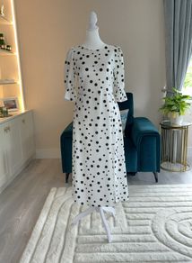 Brand-new Ladies White & Black Polka Dot Dress from River Island