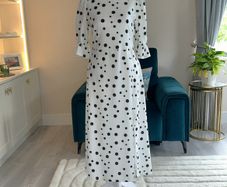 Brand-new Ladies White & Black Polka Dot Dress from River Island