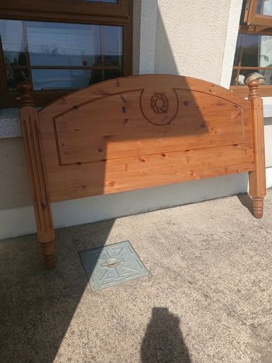 King size storage divan and pine headboard