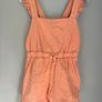 Mango baby cotton shorts peach jumpsuit Sz 12-18mths EUC Image 4