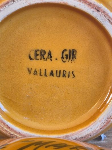 Vintage Vallauris Mid Century French Lidded Pot Signed Cera Gir