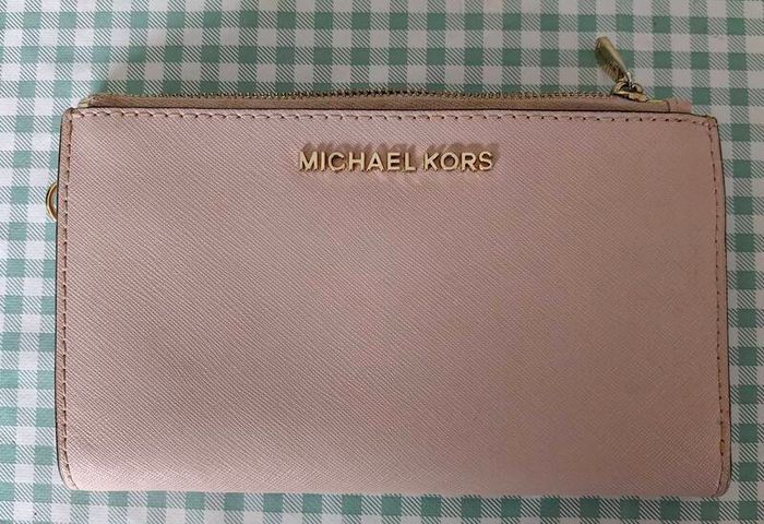 Michael Kors MK Jet Set Travel Double Zip Phone Wristlet Wallet - Powder Blush