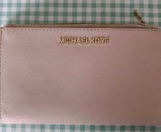 Michael Kors MK Jet Set Travel Double Zip Phone Wristlet Wallet - Powder Blush
