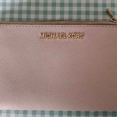 Michael Kors MK Jet Set Travel Double Zip Phone Wristlet Wallet - Powder Blush