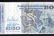 1987 Ireland IR20 William Butler Yeats Banknote Series B. Note issued 18/11/87. Serial number JEL207709