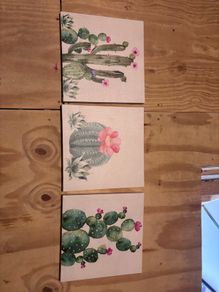 3 piece cactus canvas set