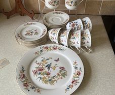 Arklow Pottery Ireland 21 Piece Teaset Bird of Paradise