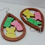 Waterdrop Laser Cut Bunny Cluster Easter Egg Earrings Image 8