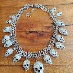 Crystal Skull Goth Choker/Necklace