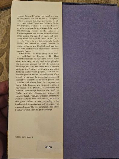 J. B. Fischer Von Erlach. By Hans Aurenhammer. First Edition Hardback With Dustjacket In Good Condition.  See Photos.