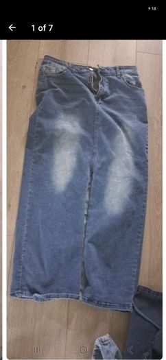 Long denim skirt