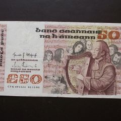 1982 Central Bank of Ireland 50 Pounds. B Series