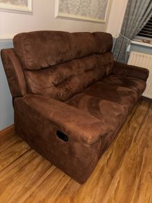 DFS suede 3 seater reclining sofa