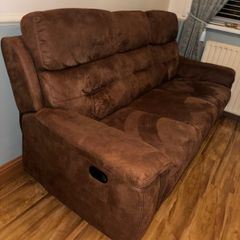 DFS suede 3 seater reclining sofa