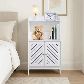 3-Tier Bathroom Storage Cabinet,Freestanding Organizer with Doors and Shelves,Small White Floor Cabinet for Bathroom,Toilet,Office,Living Room,Kitchen,Hallway Small Space