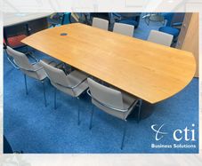 2.4M Cherry Meeting Table With 50mm Top - Grade A