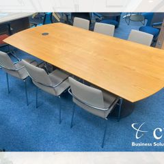 2.4M Cherry Meeting Table With 50mm Top - Grade A