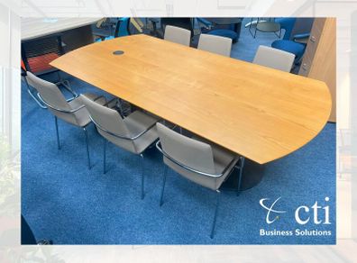2.4M Cherry Meeting Table With 50mm Top - Grade A