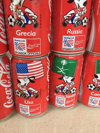Coca Cola Italian Usa 94 World Cup Complete Can Series
