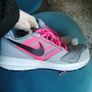 Grey and pink Nike down shifter trainers Image 3