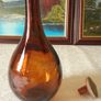 For Collectors Rare Vintage 5 Piece J. Albinana Oleria Spain Etched Amber Decanter With Matching Amber Wine Glasses Set Image 4