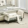 Upholstered bench, seat bench, vintage design, up to 150 kg, 117x40x58 cm, Beige Image 3