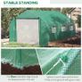 NEW SALE | Walk-in Polytunnel Garden Greenhouse, Outdoor Mesh Door Greenhouse with PE Cover and 6 Windows, 3.5 x 3 x 2m, Green Image 4