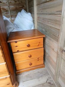 Pine bedside locker.  20e