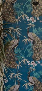 wall paper MODERN Teal and gold 5 rolls