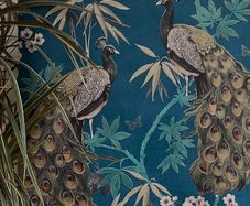 wall paper MODERN Teal and gold 5 rolls