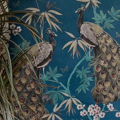 wall paper MODERN Teal and gold 5 rolls