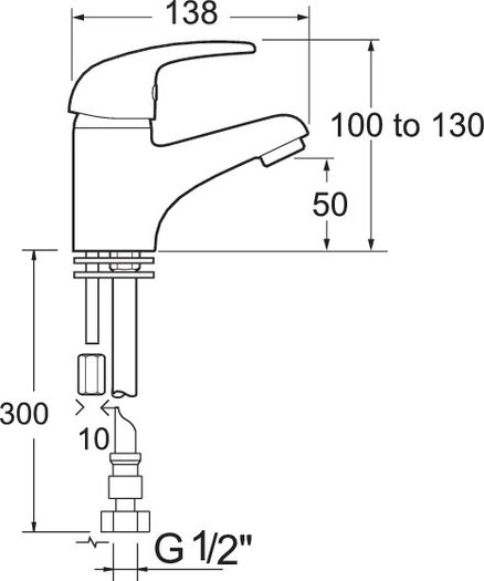 Adore Basin Mixer Tap with Clicker Waste | Chrome