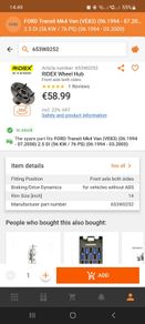 ridex wheel hub for ford transit