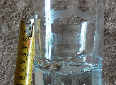 Nice whisky tumbler,  greyhound and mick etched on it