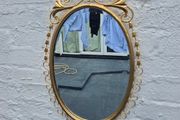 A Mirror Large heavy Vintage Rococo design filly bevelled oval Mirror