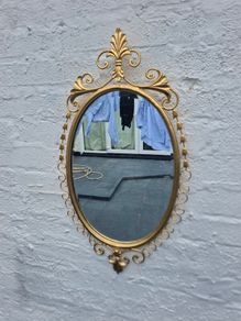A Mirror Large heavy Vintage Rococo design filly bevelled oval Mirror