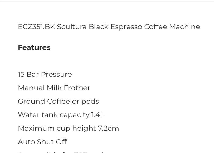 Delonghi coffee machine - Scultura