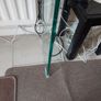 Glass Console Table with concrete Slab Shelf, 100cm Length, 35cm wide and 80cm Tall, in excellent condition Image 9