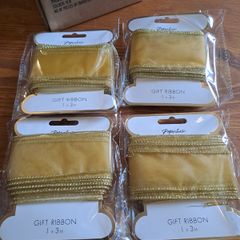 4 Paperchase Gold Wired Gift Ribbon