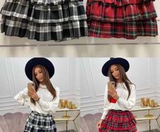 Plaid tartan skirt