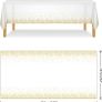 White and Gold Party Tablecloth Plastic Tablecloth 137x274cm Gold Dot Confetti Table Cover Rectangular Party Table Cover for Picnic, Baby Shower, Halloween, Christmas, Birthday Decorations Image 2