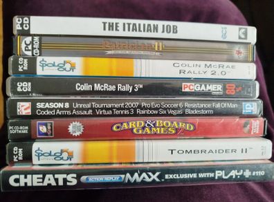 Joblot of 8 Vintage PC Games & PS2 Demo / Utility Discs - Tomb Raider II, Colin McRae, etc.
