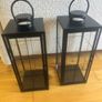 Set of 2 Large Black Metal & Glass Lanterns Image 4