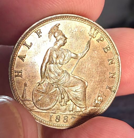 1887 british half penny