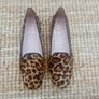 Pretty Loafers Pony Skin Leopard Print Flats Size 4 Image 2