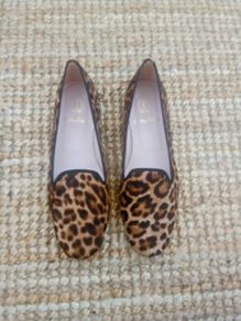Pretty Loafers Pony Skin Leopard Print Flats Size 4