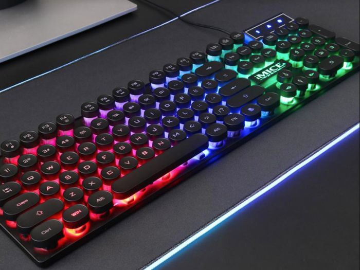 New iMICE AK-800 USB Wired LED Backlit Suspended Round Cap Gaming Keyboard.
