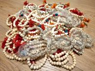 main image for ad CLEARANCE: Lot of 114 Brand New Bone Bracelets on Elastic Bands - Unique &amp; Versatile