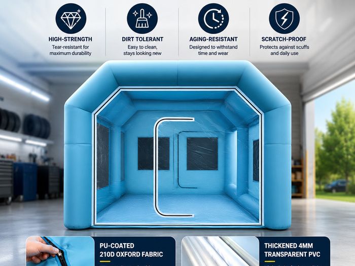 Inflatable Spray Booth Tent  Professional Paint Booth with Dual Blowers & Air Filtration